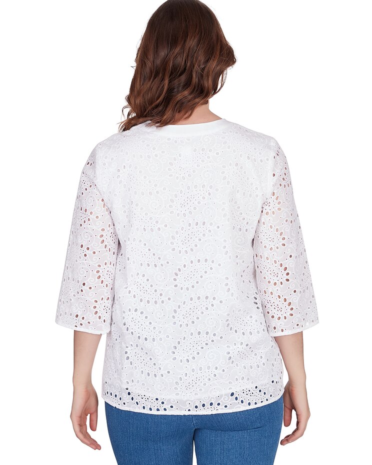 Ruby Rd® Pattern Play Woven Embroidered Paisley Top image number 2