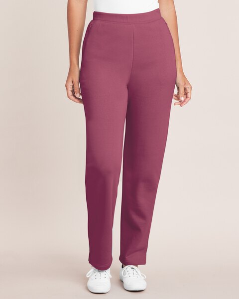 Zip-Pocket Pull-On Fleece Pants