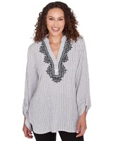 Ruby Rd® Pattern Play Knit Puckered Top thumbnail number 1