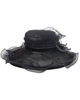 Stiff Mesh Organza Dress Hat With Wire Brim thumbnail number 3