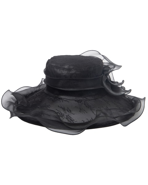 Stiff Mesh Organza Dress Hat With Wire Brim