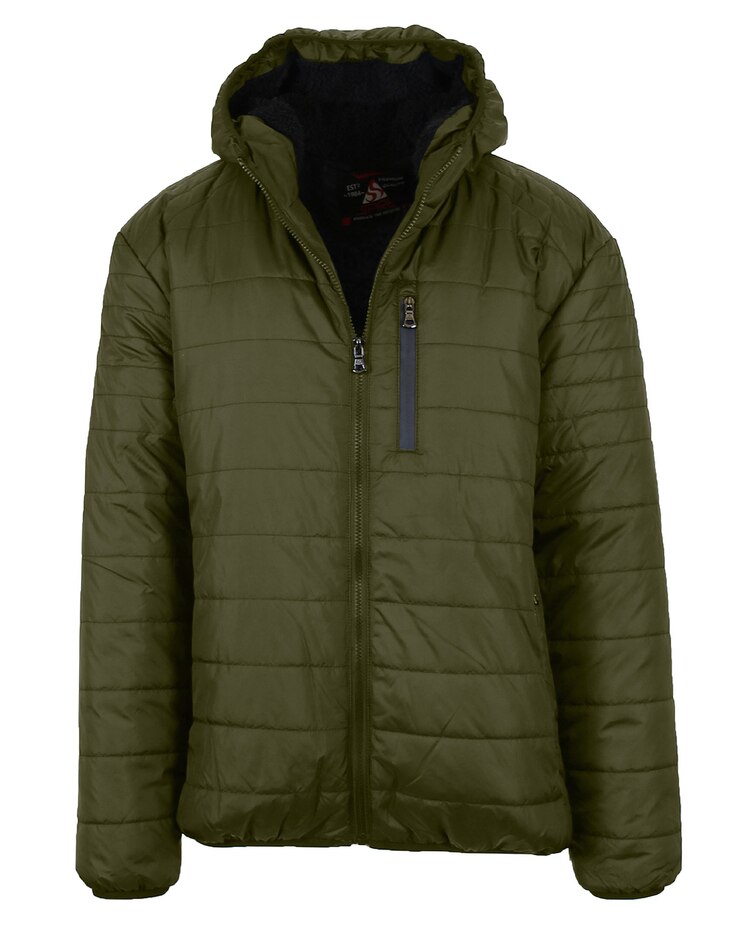 Spire By Galaxy Sherpa-Lined Hooded Puffer Jacket image number 1