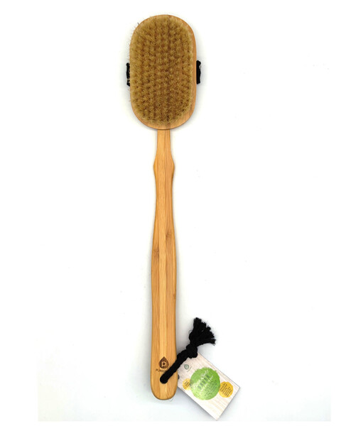 Bath Body Brush with Long Bamboo Handle and Boar Bristles