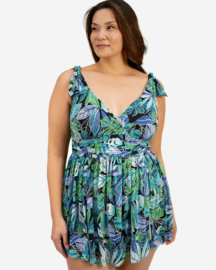 Fit 4 Ur Hips Palms Mesh Shoulder tie Slit Romper image number 4
