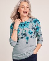 Floral Border Knit Top thumbnail number 2