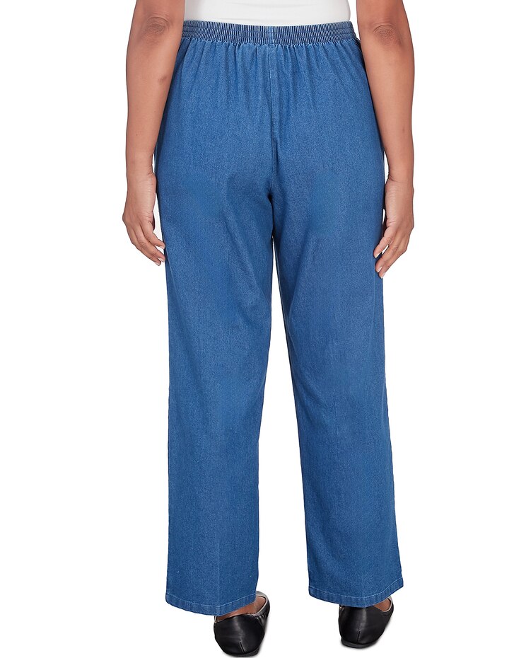 Alfred Dunner® Lavender Fields Denim Pull On Average Length Pant image number 2