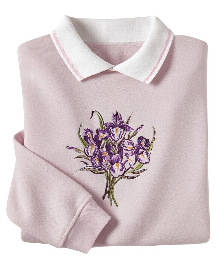 Haband Women’s Embroidered Fleece Sweatshirt | Blair