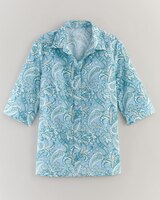 Haband Women's Printed 3/4-Sleeve Poplin Wonder Blouse thumbnail number 1