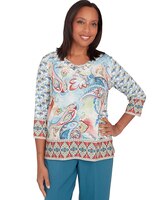 Alfred Dunner® Sedona Sky Medallion Paisley Top thumbnail number 1
