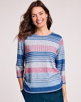 Alfred Dunner® Casual Fridays Watercolor Biadere Top thumbnail number 1