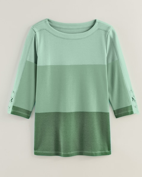 Essential Knit Criss-Cross Colorblock Top