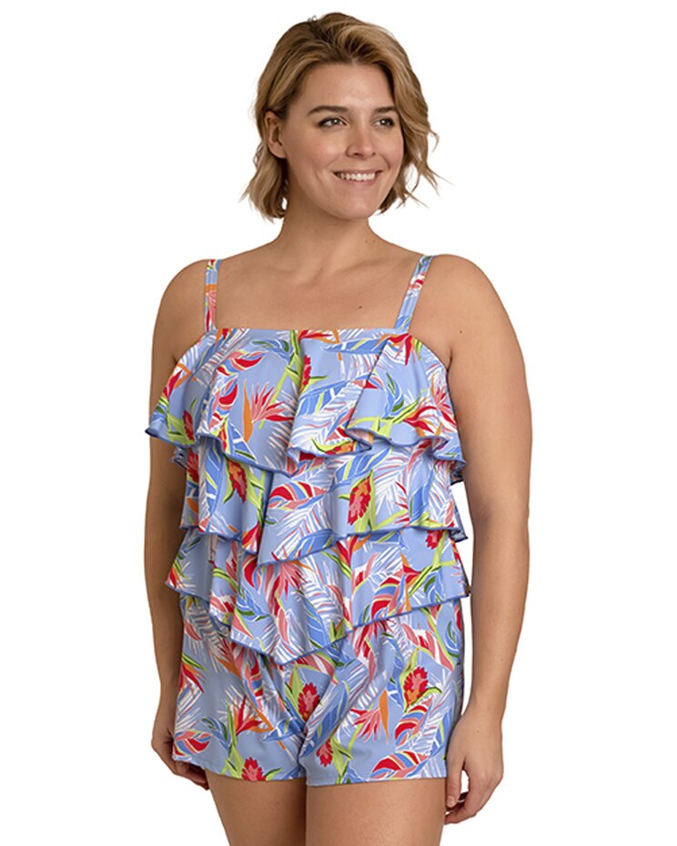Fit 4 U Dawn 3 Tier V-Hem Romper image number 1