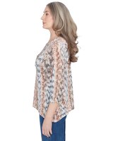 Alfred Dunner® Classics Vertical Animal Print Top With Necklace thumbnail number 4