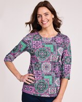 Three-Quarter Sleeve Patchwork Tee thumbnail number 1