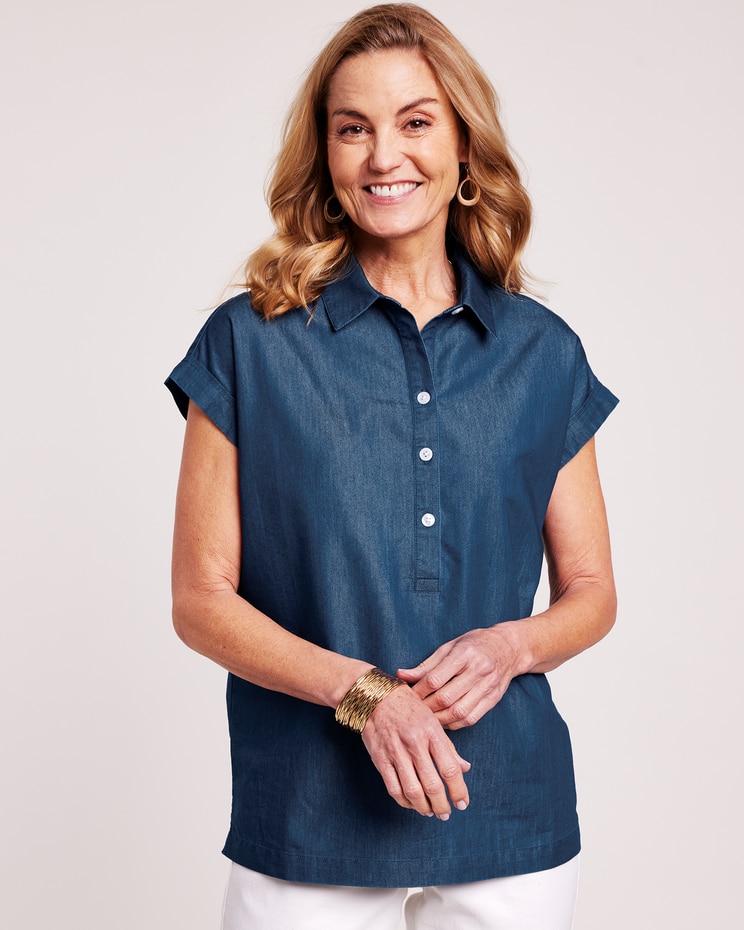 DenimLite Dolman Top image number 1