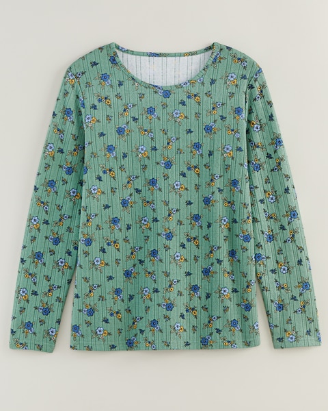 Long Sleeve Pointelle Top