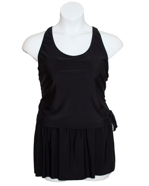 Simply Fit Plus Fashion One Piece Faux Skirtini Swimdress