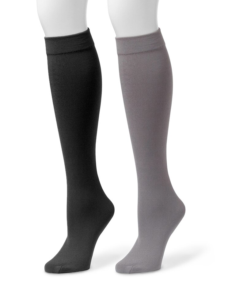 MUK LUKS Fleece Lined Knee High Socks 2pr image number 1