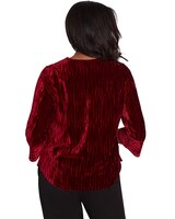 Alfred Dunner® Runway Ready Crushed Velvet Beaded Split Neck Top thumbnail number 2