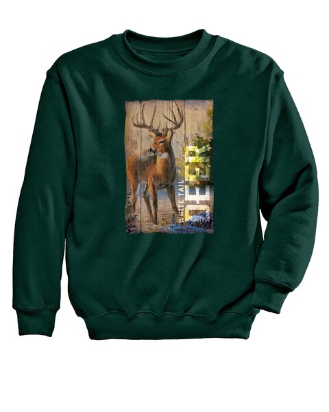 Deer Woodgrain Graphic Sweatshirt