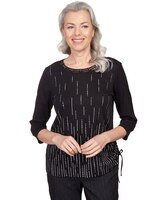 Alfred Dunner® World Traveler Metallic Vertical Foil Top thumbnail number 1