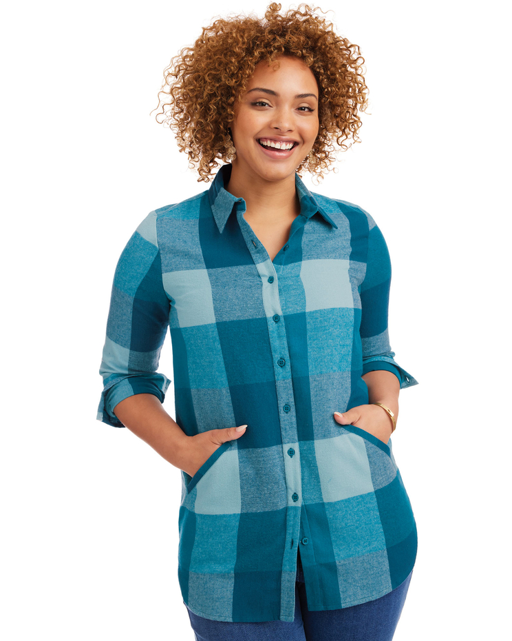 Long-Sleeve “Annie” Flannel Tunic image number 1