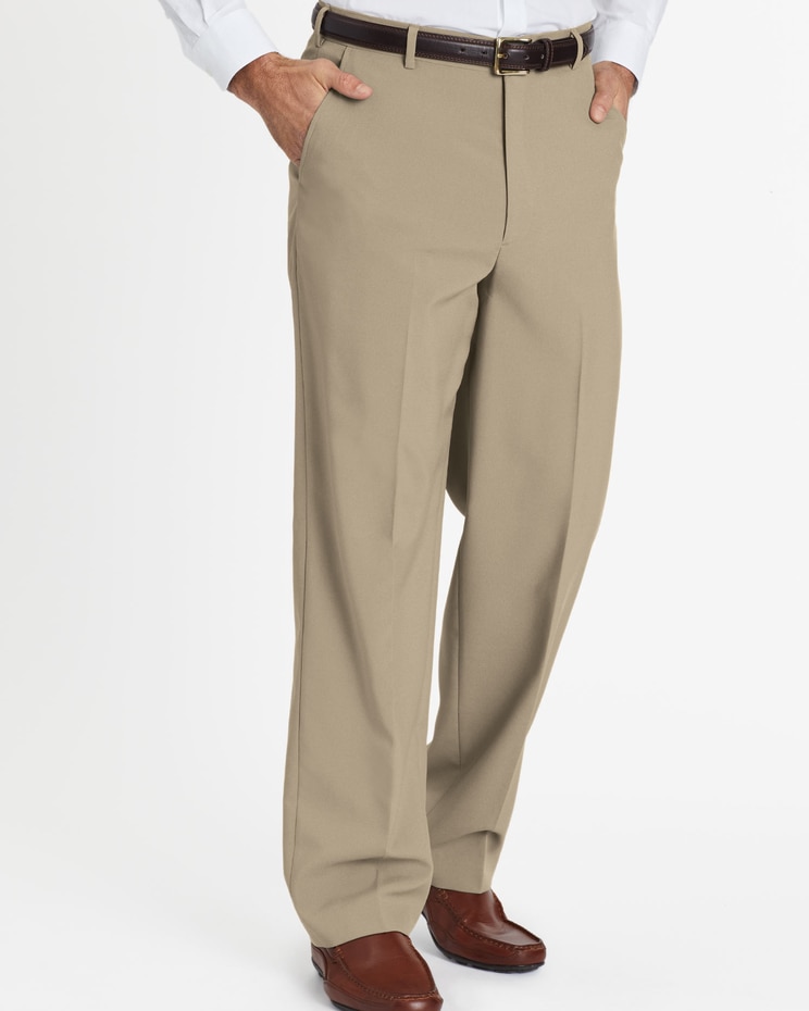 John Blair Signature Relaxed-Fit Plain-Front Dress Pants image number 1