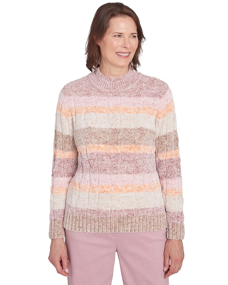 Alfred Dunner® Telluride Chenille Spray Dyed Stripe Sweater image number 1