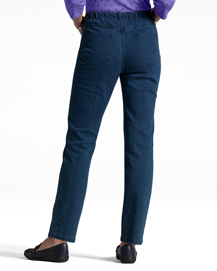 DreamFlex Denim Comfort-Waist Classic Straight Jeans image number 2