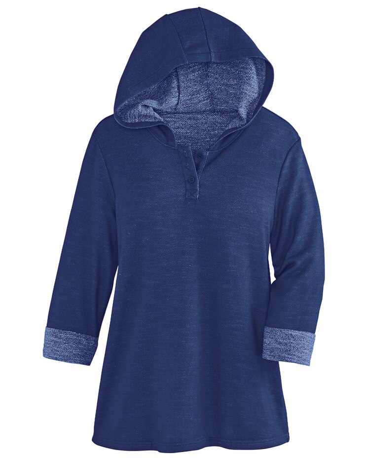 Hooded Button Henley Top image number 1