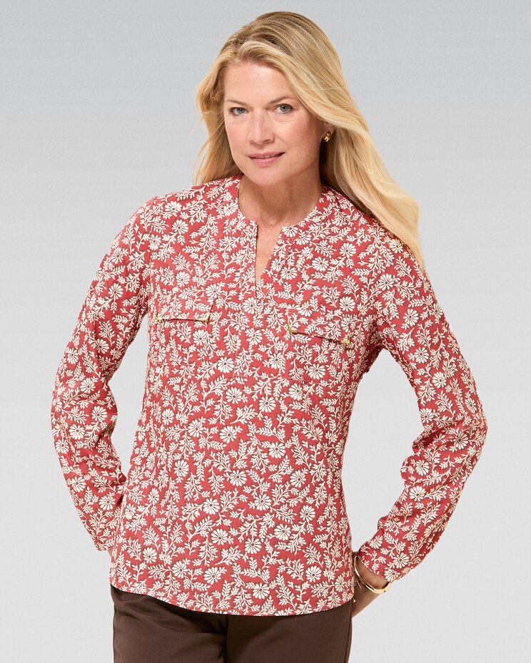 Floral Vines Utility Blouse image number 1