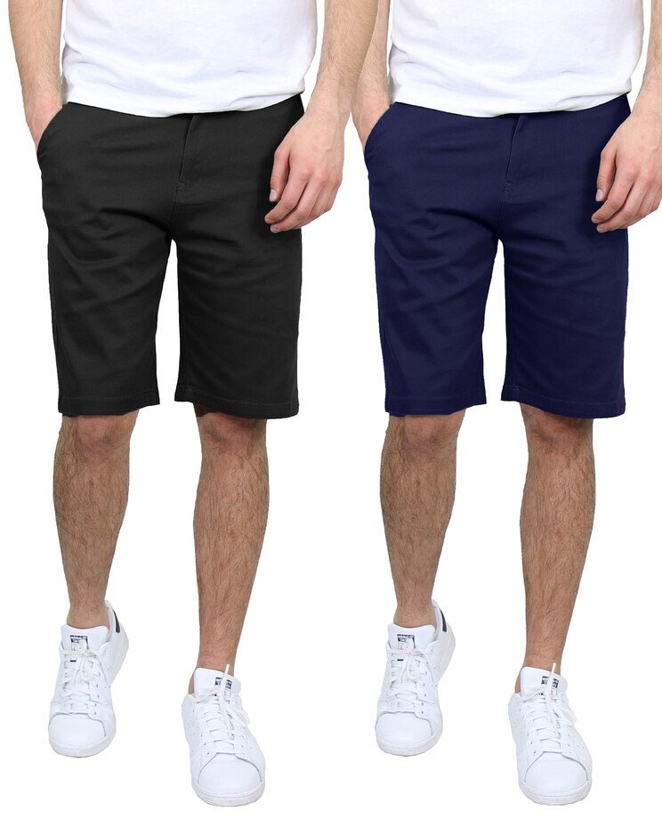Premium Quality School Uniform Men's 2-Pack Cotton Stretch Slim Fit Chino Shorts image number 1