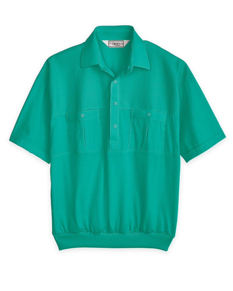 Palmland® Solid Two-Pocket Banded-Bottom Polo image number 1