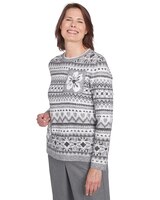 Alfred Dunner® Copenhagen Fairisle Biadere Patch Sweater thumbnail number 3