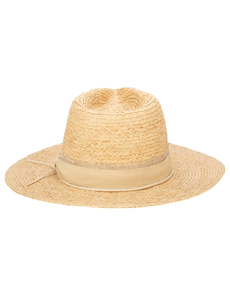 Sun Bather- Raffia Braid Fedora With Mixed Band Hat image number 3