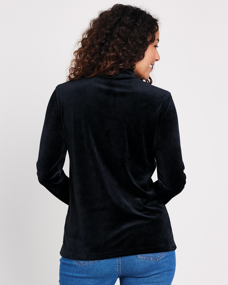Velour Mock Neck Top image number 2