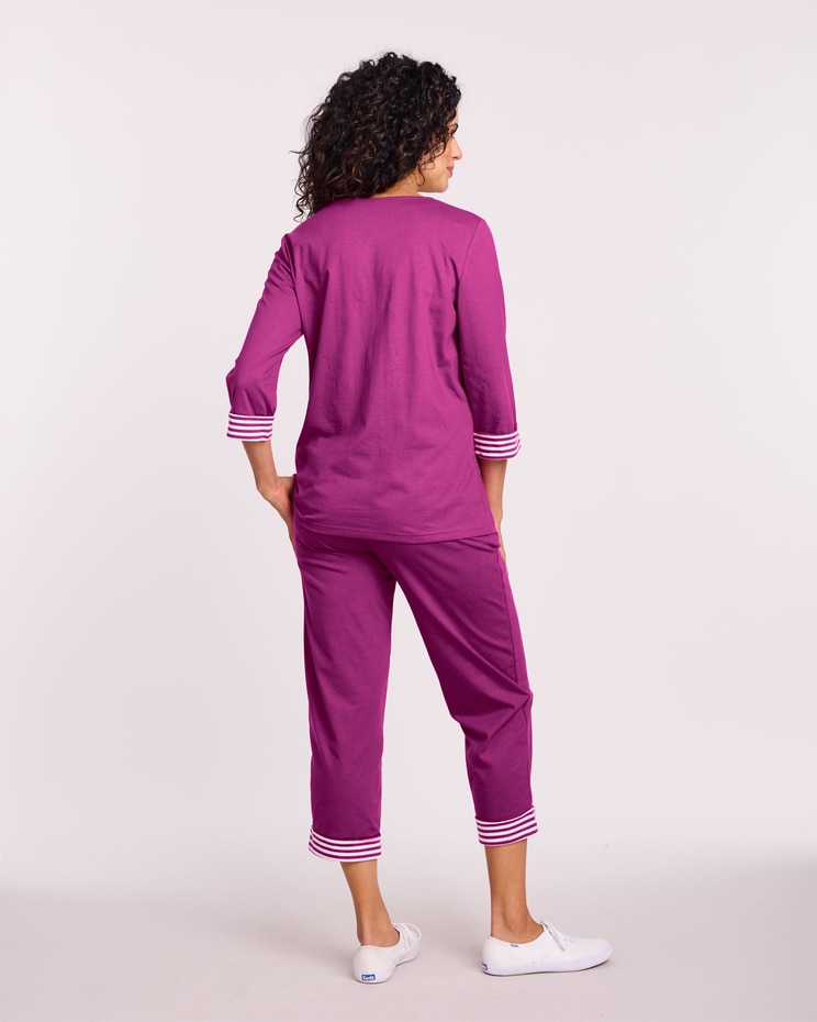 Stripe Inset Capri Set image number 3