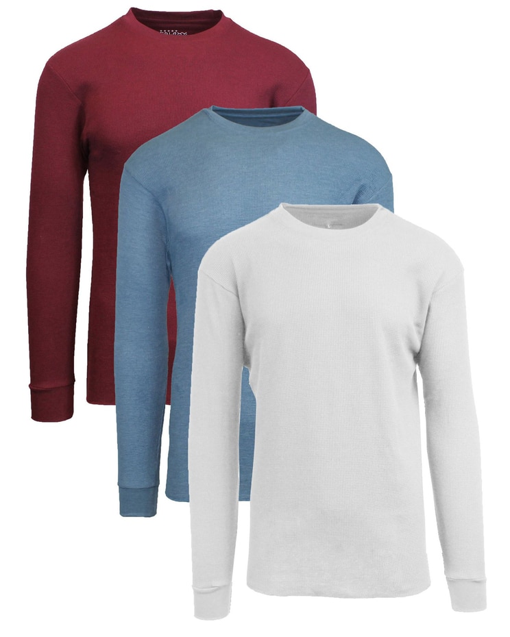 Galaxy By Harvic Long Sleeve Thermal Shirts (3-Pack) image number 1