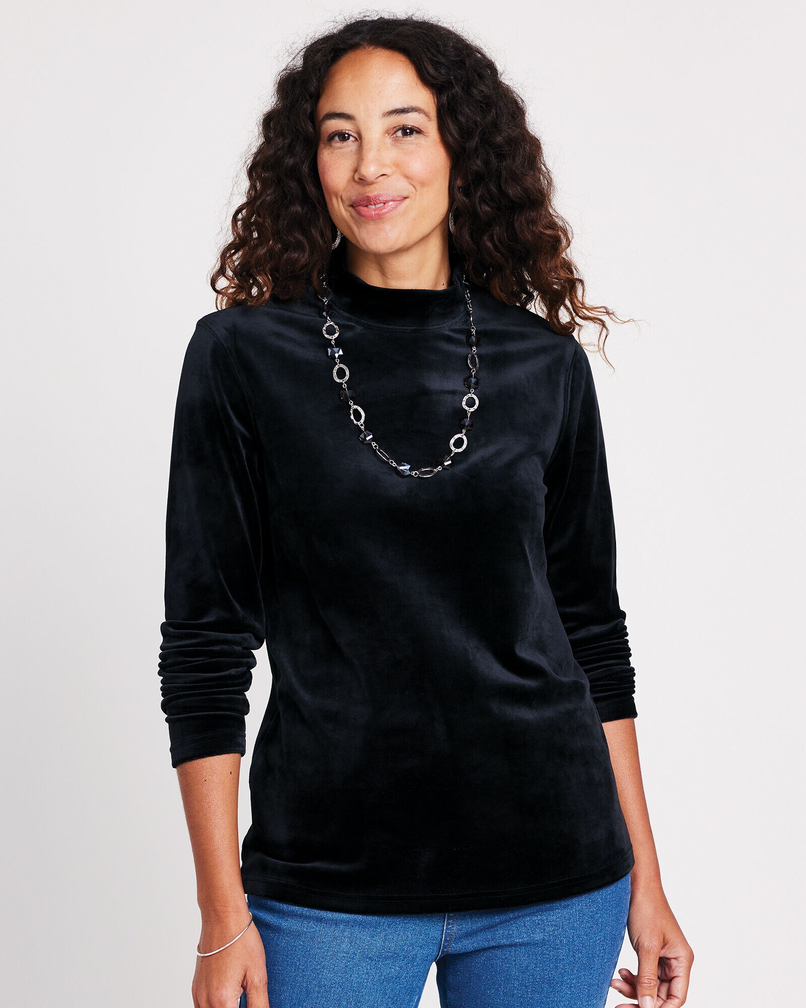 Black velvet on sale mock turtleneck