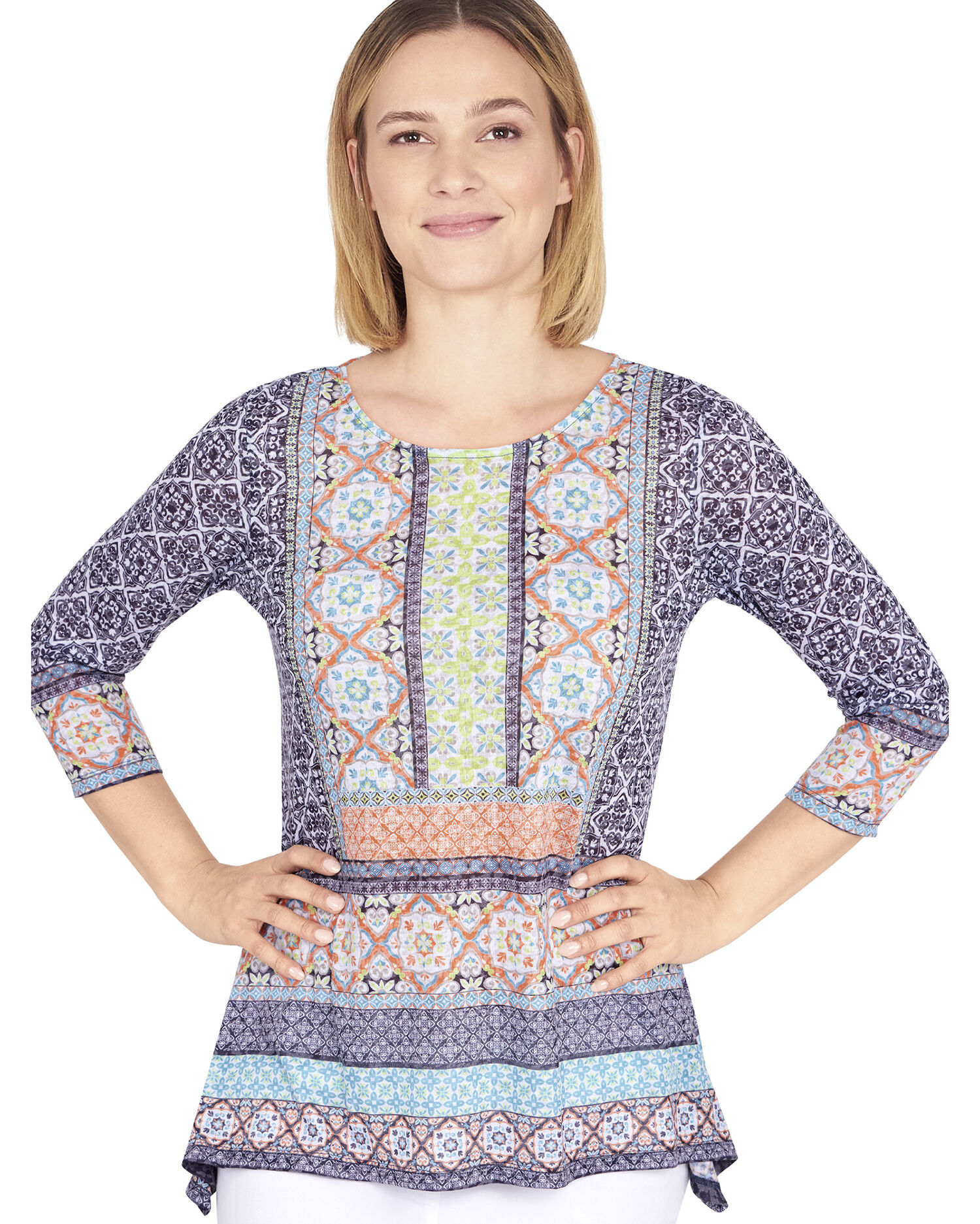 Ruby Rd Must Have 2 Patchwork Printed Top