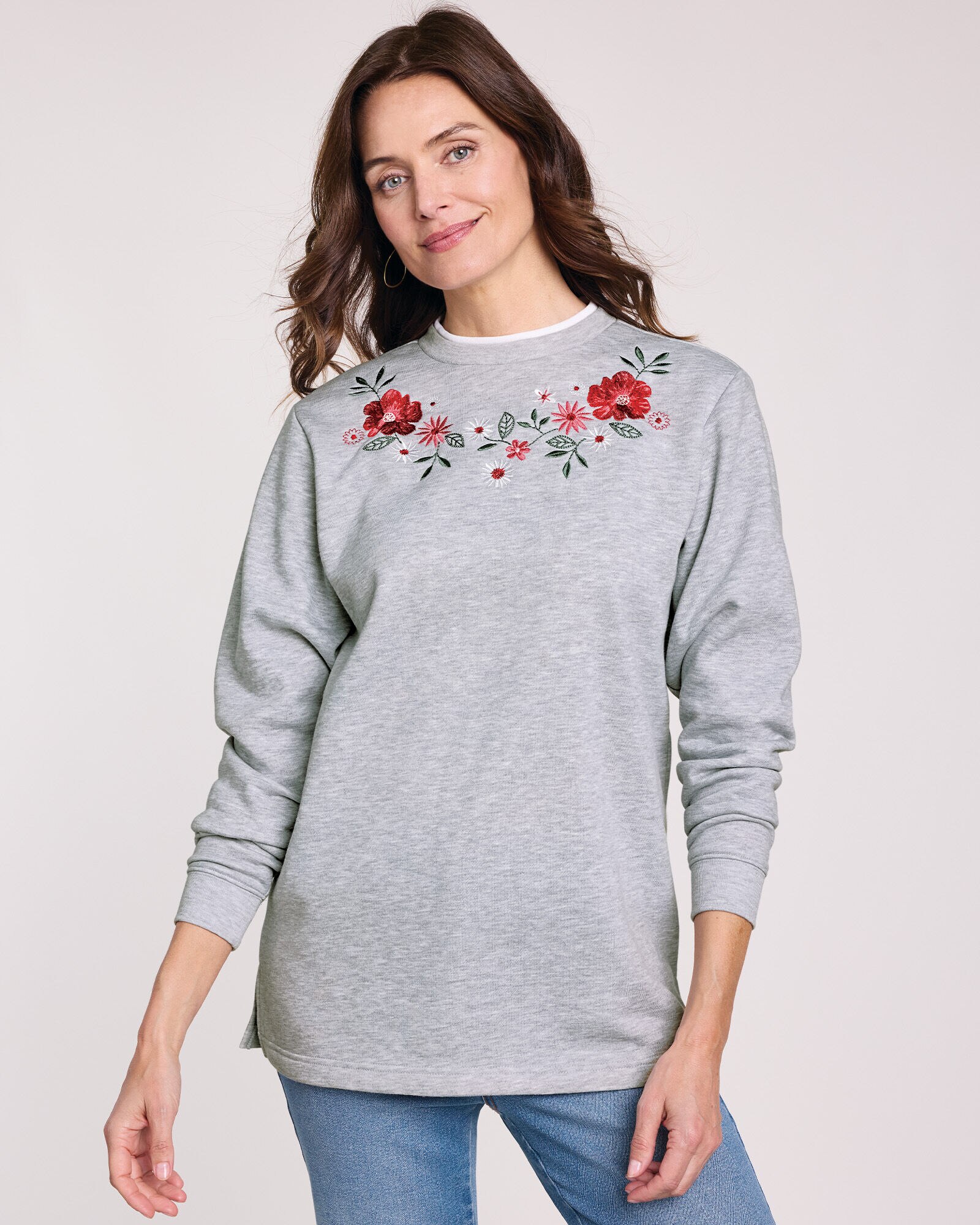 Better Than Basic Embroidered Tunic Sweatshirt