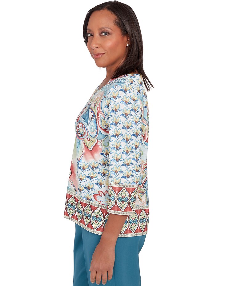 Alfred Dunner® Sedona Sky Medallion Paisley Top image number 4