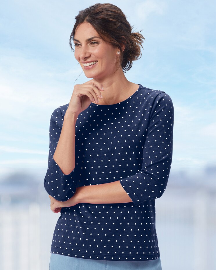 3/4 Sleeve Dot Tee image number 1