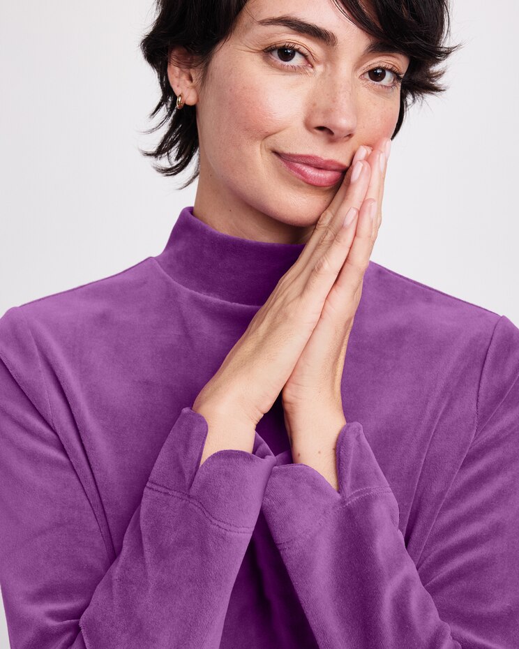 Velour Mockneck Top image number 2