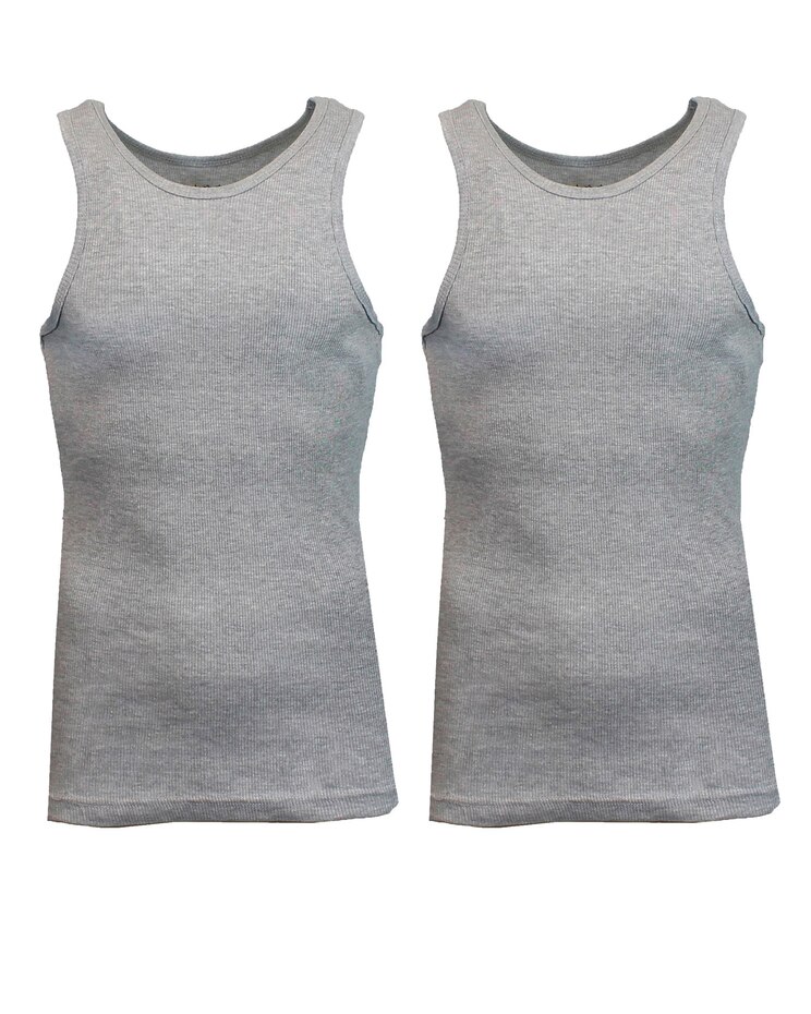 Galaxy By Harvic Men’s Famous Heavyweight Ribbed Tank Top - 2 Pack image number 1