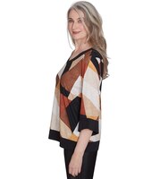 Alfred Dunner® Rue Rivoli V-Neck Patchwork Sweater thumbnail number 4