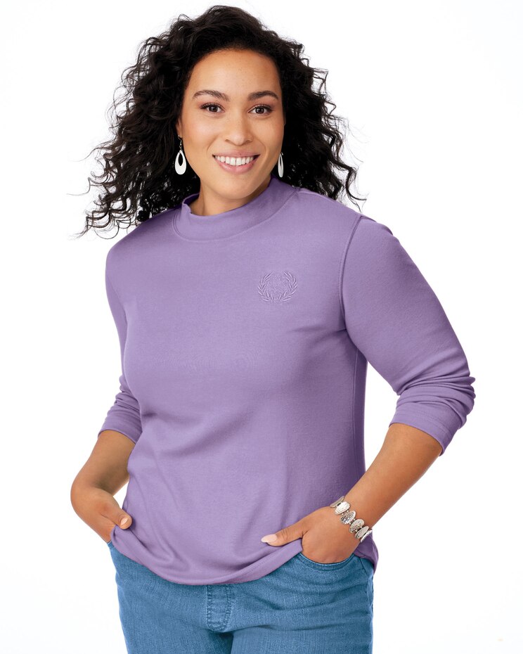 Essential Knit Long Sleeve Mock Top image number 1
