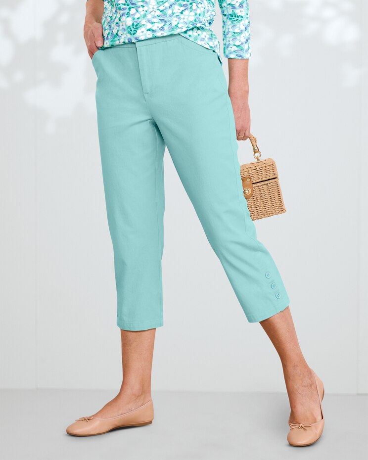 Dennisport Button-Hem Capris image number 1