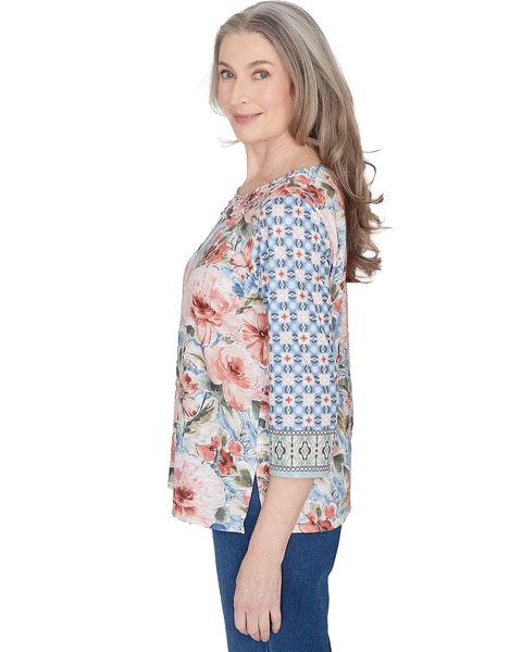 Alfred Dunner® Coming Up Roses Ombre Medallion Top
