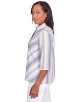 Alfred Dunner® Chevron Stripe Button Down Top thumbnail number 6